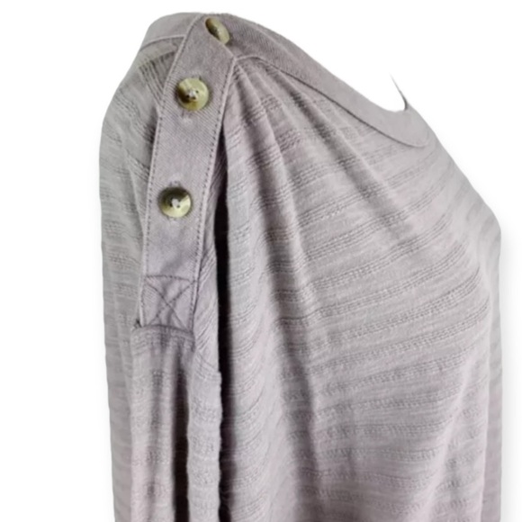 Anthropologie Delilah Button Shoulder Top Dolman Sleeve Gray - Picture 9 of 12